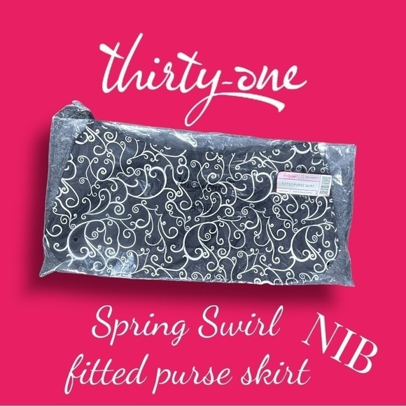 THIRTY One Fitted Purse Skirt Spring Swirl New in the Bag Black White - Picture 1 of 4